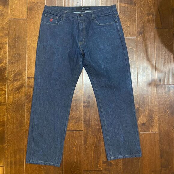 Rocawear Vintage Y2K Embroidered Straight Navy Blue Jeans Mens Size 38 x 30 - Picture 5 of 12